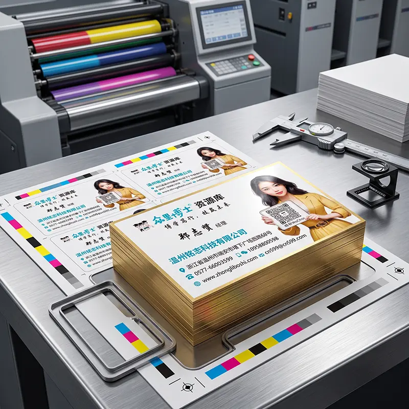 亚膜双面四色彩印铜版纸名片印刷加工